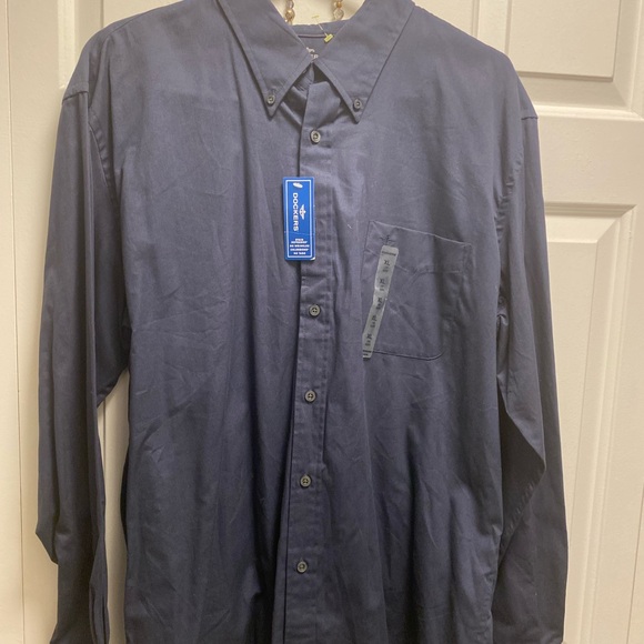 Dockers Tour Long Sleeve Shirt Button Up Pocket 100% Cotton Black Size XL(New) - Picture 7 of 14